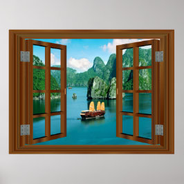 Malaysias sjöbåt 🍂 Fake Window Ram Poster