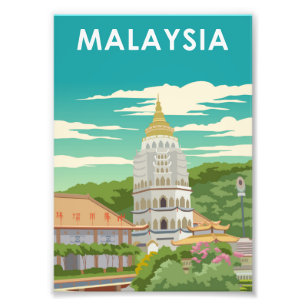Malaysias Vintage Minimal Retro Travel Poster