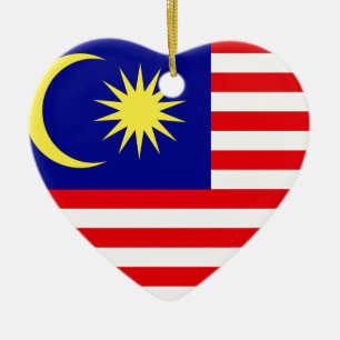 Malaysisk flagga julgransprydnad keramik