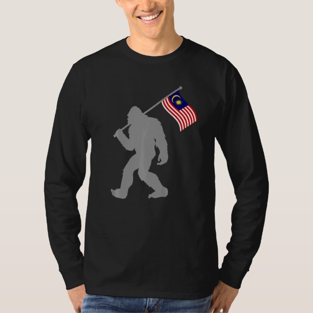 Malaysisk Flagga på Malaysia Flagga T Shirt (Framsida)