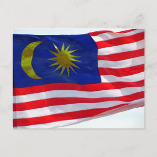 malaysisk flagga vykort