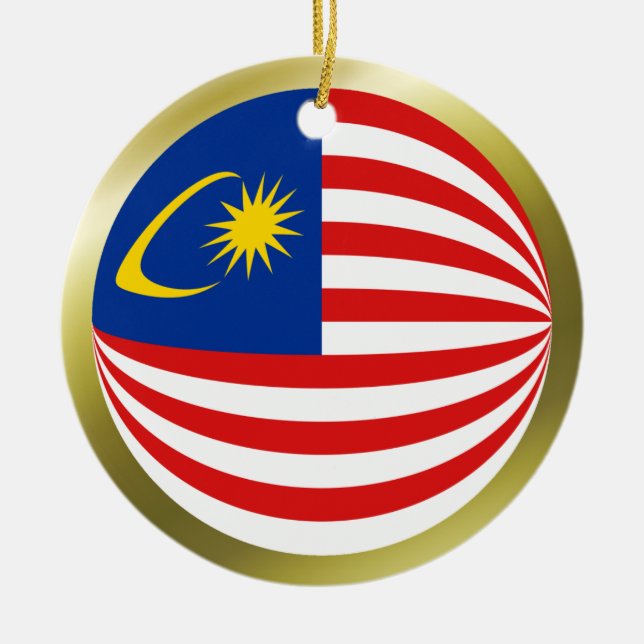 Malaysisk flaggprydnad julgransprydnad keramik (Framsidan)