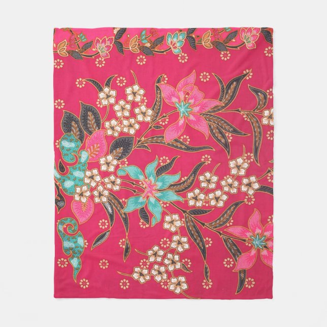 Malaysiska indonesiska Batik Art Mönster Fleecefilt (Framsidan)