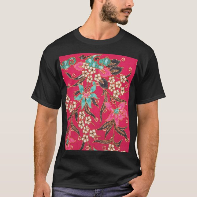 Malaysiska indonesiska Batik Art Mönster T Shirt (Framsida)