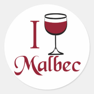 Malbec Vin Älskare-gåvor Runt Klistermärke