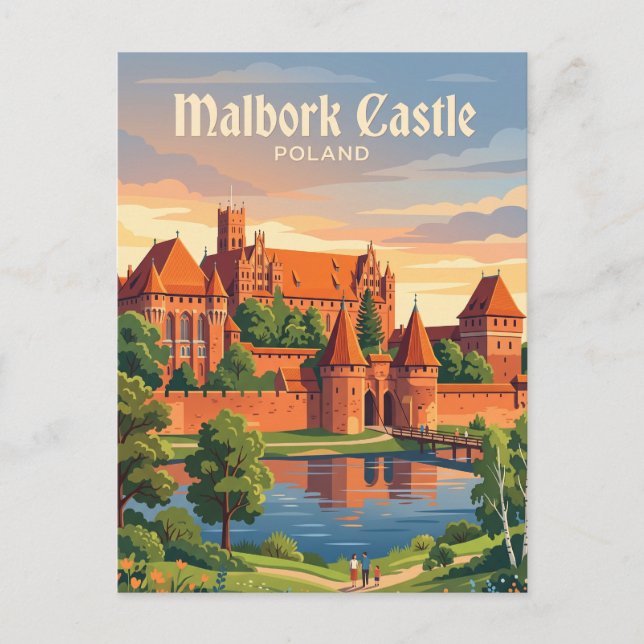 Malbork slott Polen Vykort (Framsida)