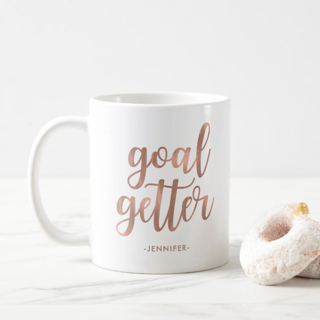 Målbrev | Typografi över Faux Ro Guld Kaffemugg (Med munk)