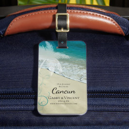 Målbröllop för tropisk strutsfärg Spara datumet Bagagebricka