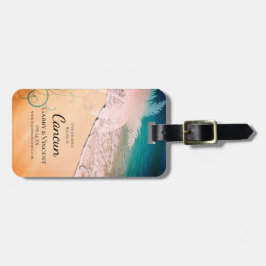 Målbröllop för tropisk strutsfärg Spara datumet Bagagebricka