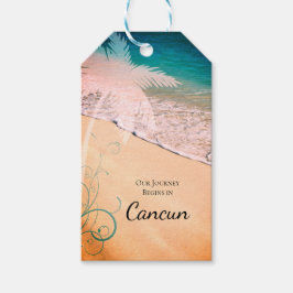 Målbröllop för tropisk strutsfärg Spara datumet Presentetikett