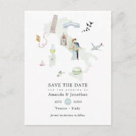 Målbröllop för vattenfärg-Italien Spara datum Meddelande Vykort