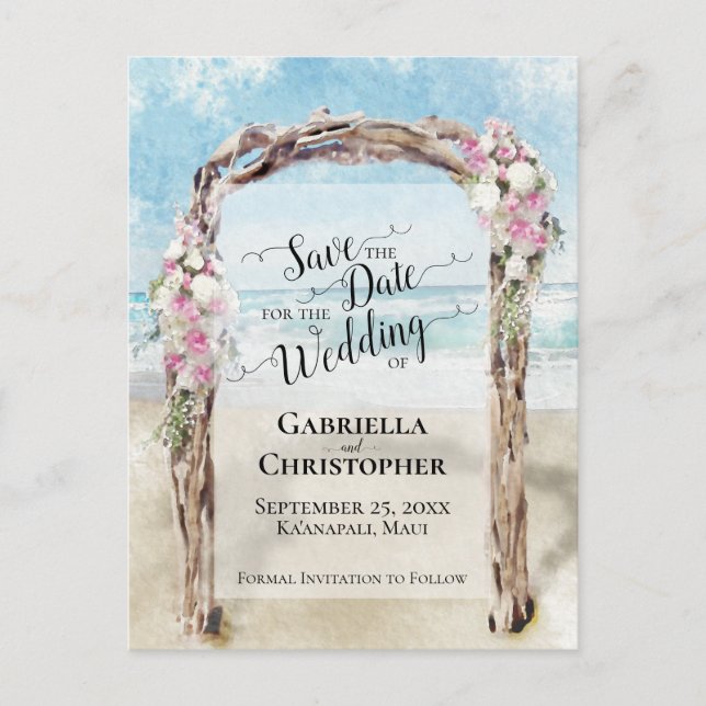 Målbröllop för vattenfärgssegment Spara datum Meddelande Vykort (Framsida)