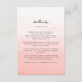 Målbröllop för vattenfärgsstrand tilläggskort