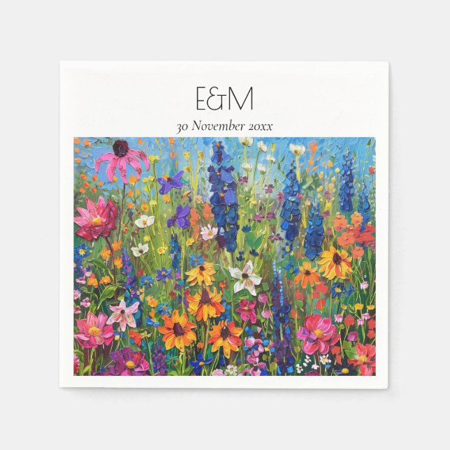 Målbröllop för Wildblomma fält Pappersservett (Framsidan)