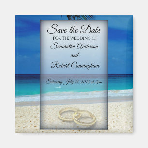 Målbröllop med Ringar Spara datumet - Magnet