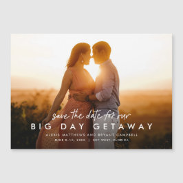 Målbröllop spara datumfotomagnet