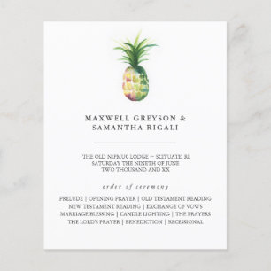 Målbröllopsprogram Vattenfärgsanananas