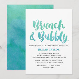 MålBrunch och bubbelfärgad kalligrafi för vattenfä Inbjudningar