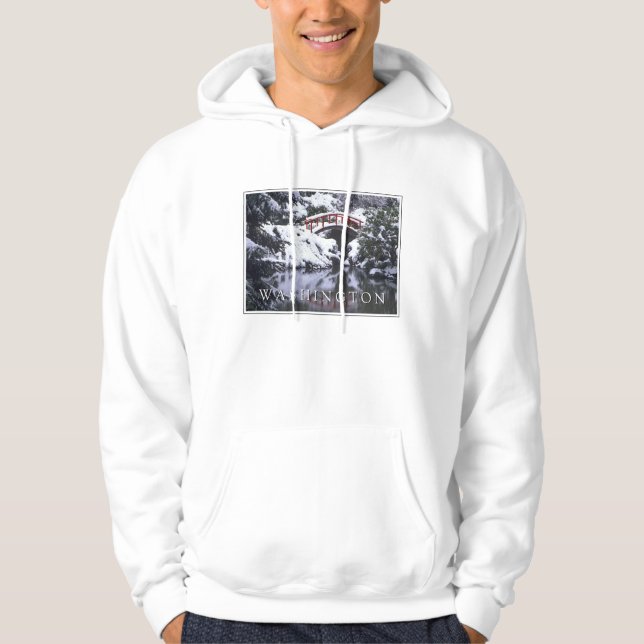 Målbrygga & damm i vinter | Seattle, Washington Hoodie (Framsida)