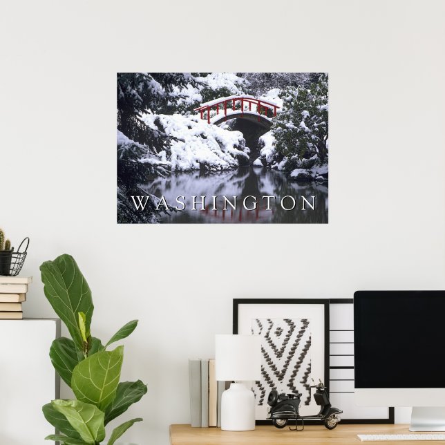 Målbrygga & damm i vinter | Seattle, Washington Poster (Hemmakontoret)