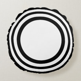 Målbullseye, svartvit runda fyllning rund kudde