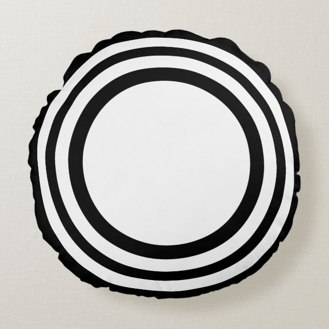 Målbullseye, svartvit runda fyllning rund kudde (Framsidan)