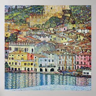 Malcena vid Gardasee av Gustav Klimt Poster