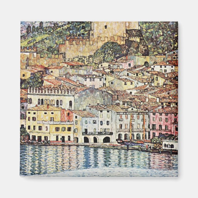 Malcesine am Gardasee av Gustav Klimt Magnet (Framsidan)