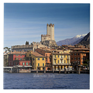 Malcesine, Italiens landskap Kakelplatta