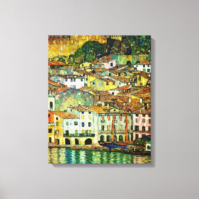 Malcesine on Sjö Garda (1913), Gustav Klimt Canvastryck (Framsida)