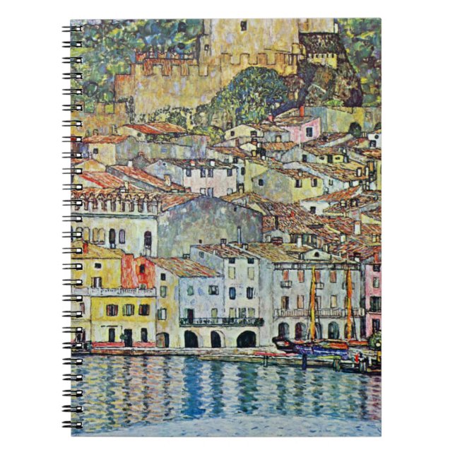 Malcesine på Sjö Garda av Gustav Klimt Anteckningsbok Med Spiral (Framsidan)