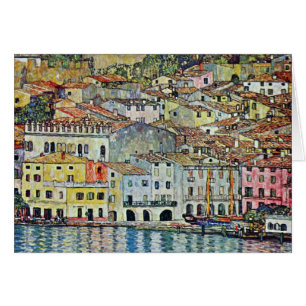 Malcesine på Sjö Garda av Gustav Klimt Hälsningskort