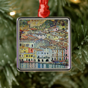 Malcesine på Sjö Garda av Gustav Klimt Julgransprydnad Metall