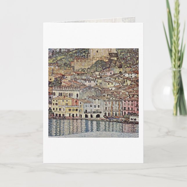 Malcesine på Sjö Garda av Gustav Klimt Kort (Framsida)