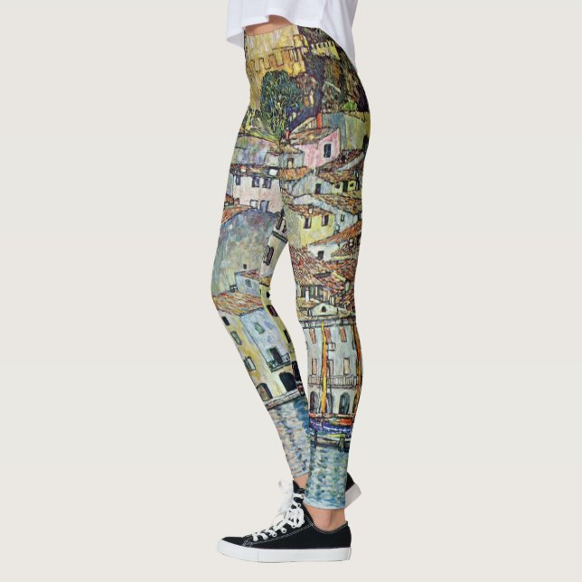 Malcesine på Sjö Garda av Gustav Klimt Leggings (Vänster)