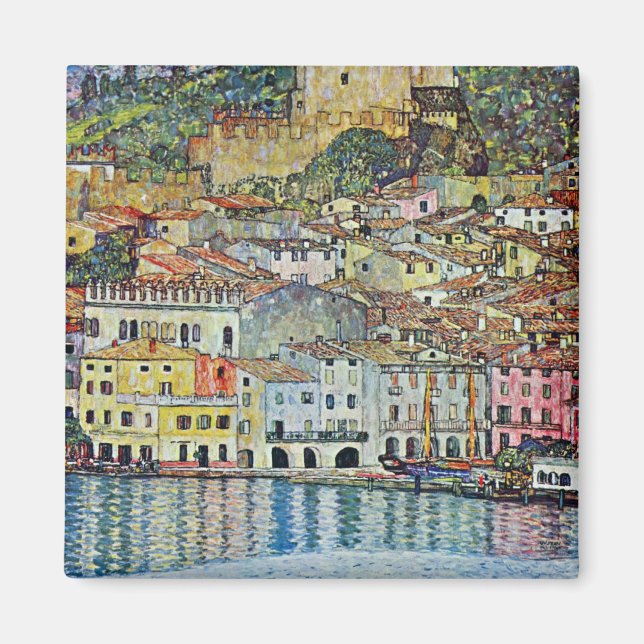 Malcesine på Sjö Garda av Gustav Klimt Magnet (Framsidan)