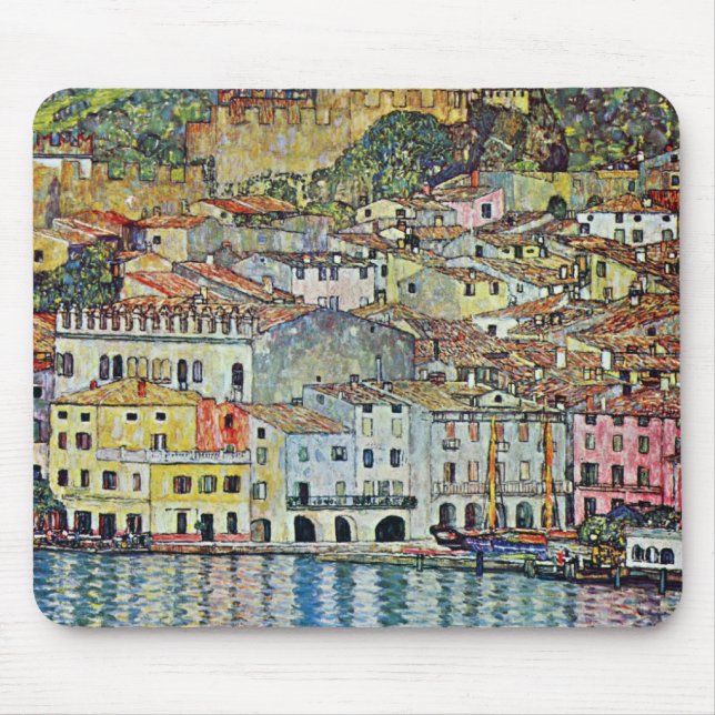 Malcesine på Sjö Garda av Gustav Klimt Musmatta (Framsidan)