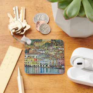 Malcesine på Sjö Garda av Gustav Klimt Nyckelring