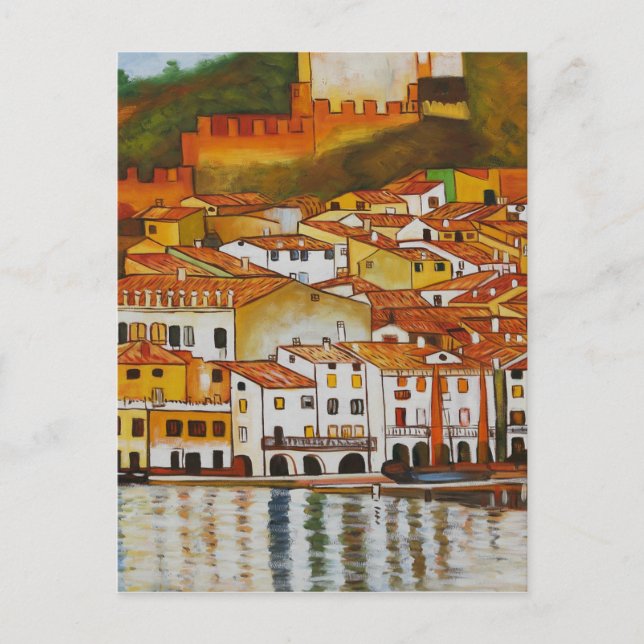 Malcesine på Sjö Garda söt Vykort (Framsida)