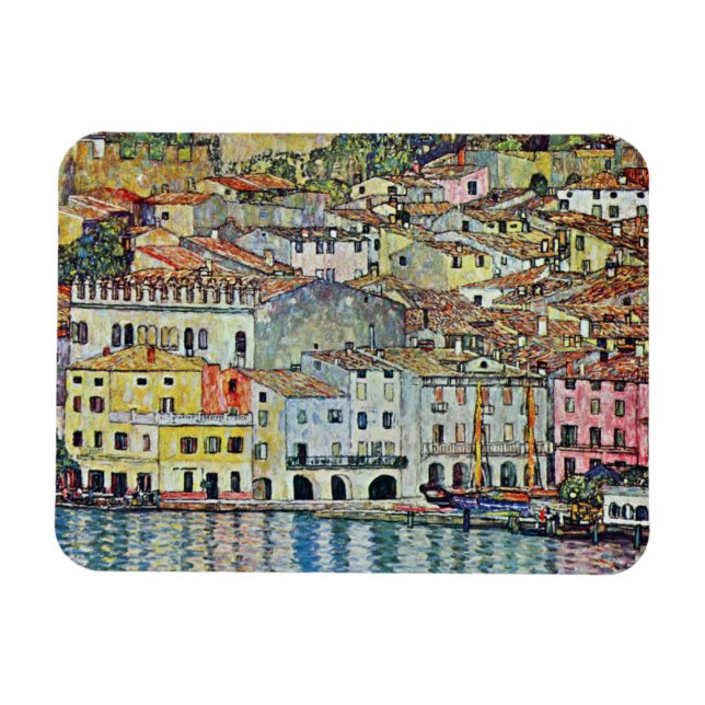 Malcesine på sjön Garda av Gustav Klimt Magnet (Horisontell)