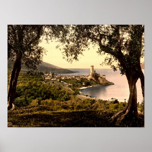 Malcesine Sjö Garda Italien Poster (Framsidan)