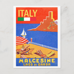 Malcesine slott, Gardasjön, Italien Vykort