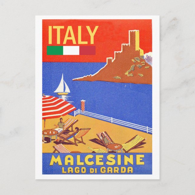 Malcesine slott, Gardasjön, Italien Vykort (Framsida)