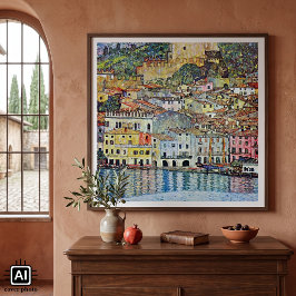 Malcesine vid Gardasjön Av Gustav Klimt Poster