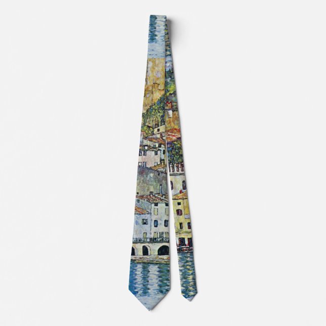 Malcesine vid Gardasjön av Gustav Klimt Slips (Framsida)