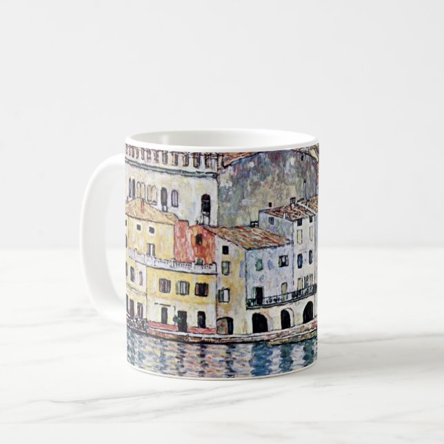 Malcesine vid Sjö Garda, Gustav Klimt Kaffemugg (Framsida vänster)