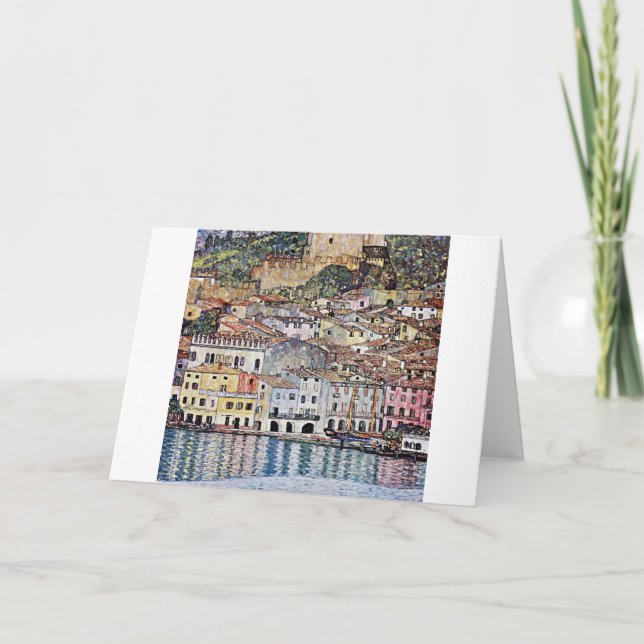 Malcesine vid Sjö Garda, Gustav Klimt Kort (Framsida)