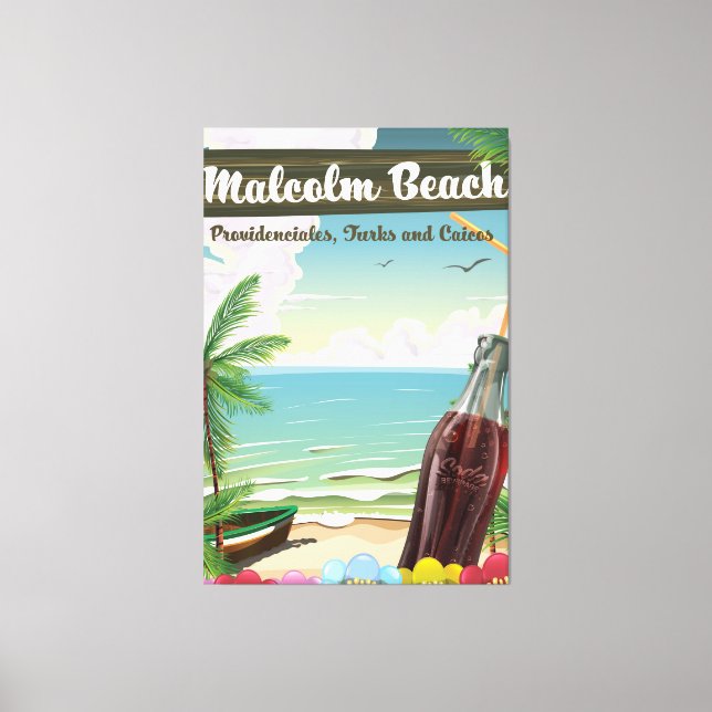 Malcolm Beach, Providenciales, Turks och Caicos Canvastryck (Framsida)