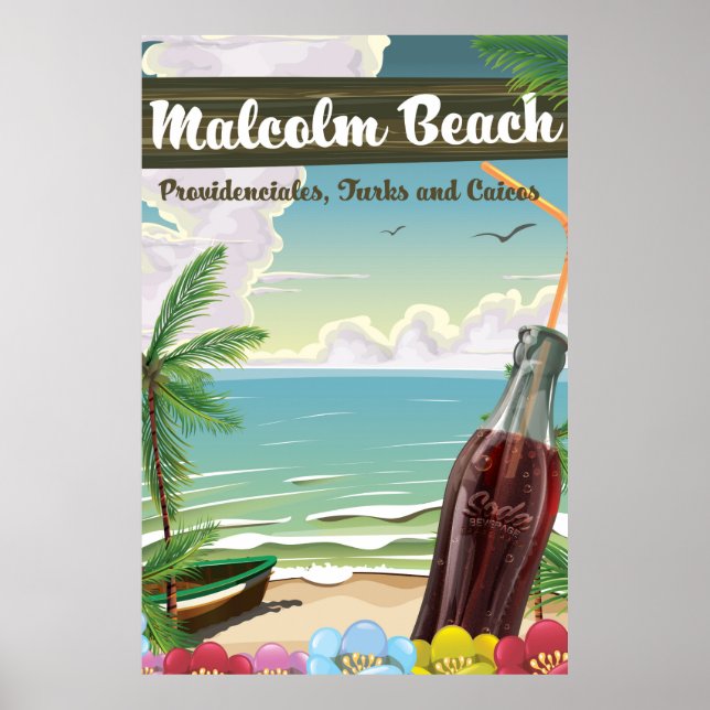 Malcolm Beach, Providenciales, Turks och Caicos Poster (Framsidan)