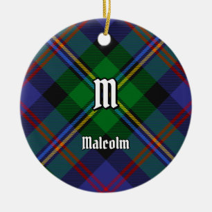Malcolm Clan Tartan Julgransprydnad Keramik